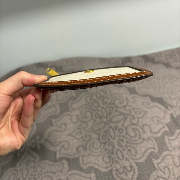 NWOT Mango Combined Mini Wallet Textured Fabric Faux Brown Leather and Zipper - Picture 8 of 9